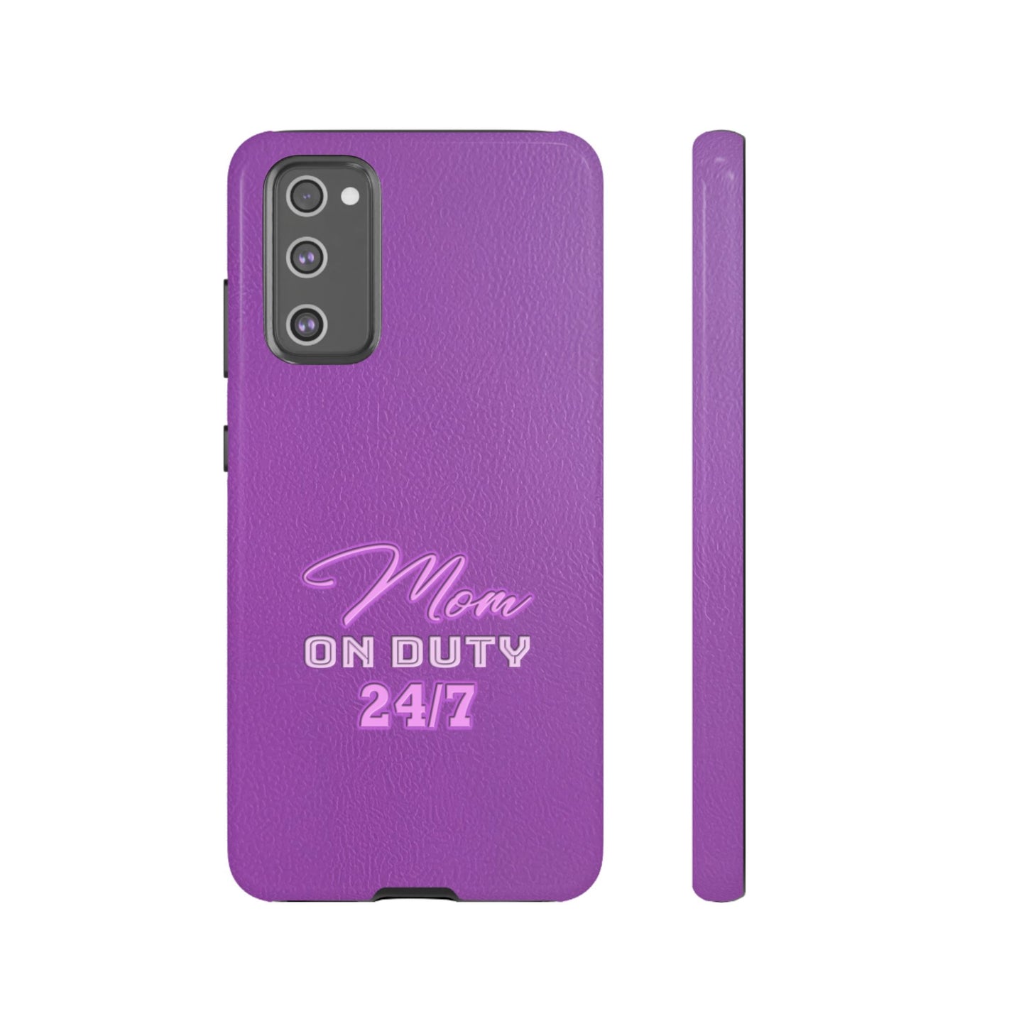 Mom On Duty Impact-Resistant Case, Purple Case for Mothers