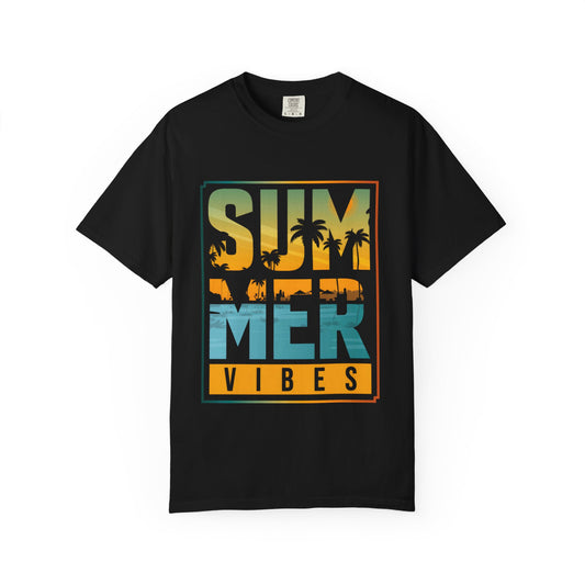 Unisex Summer Vibes T-Shirt - Garment-Dyed Tee for Beach Lovers & Vacation Fun