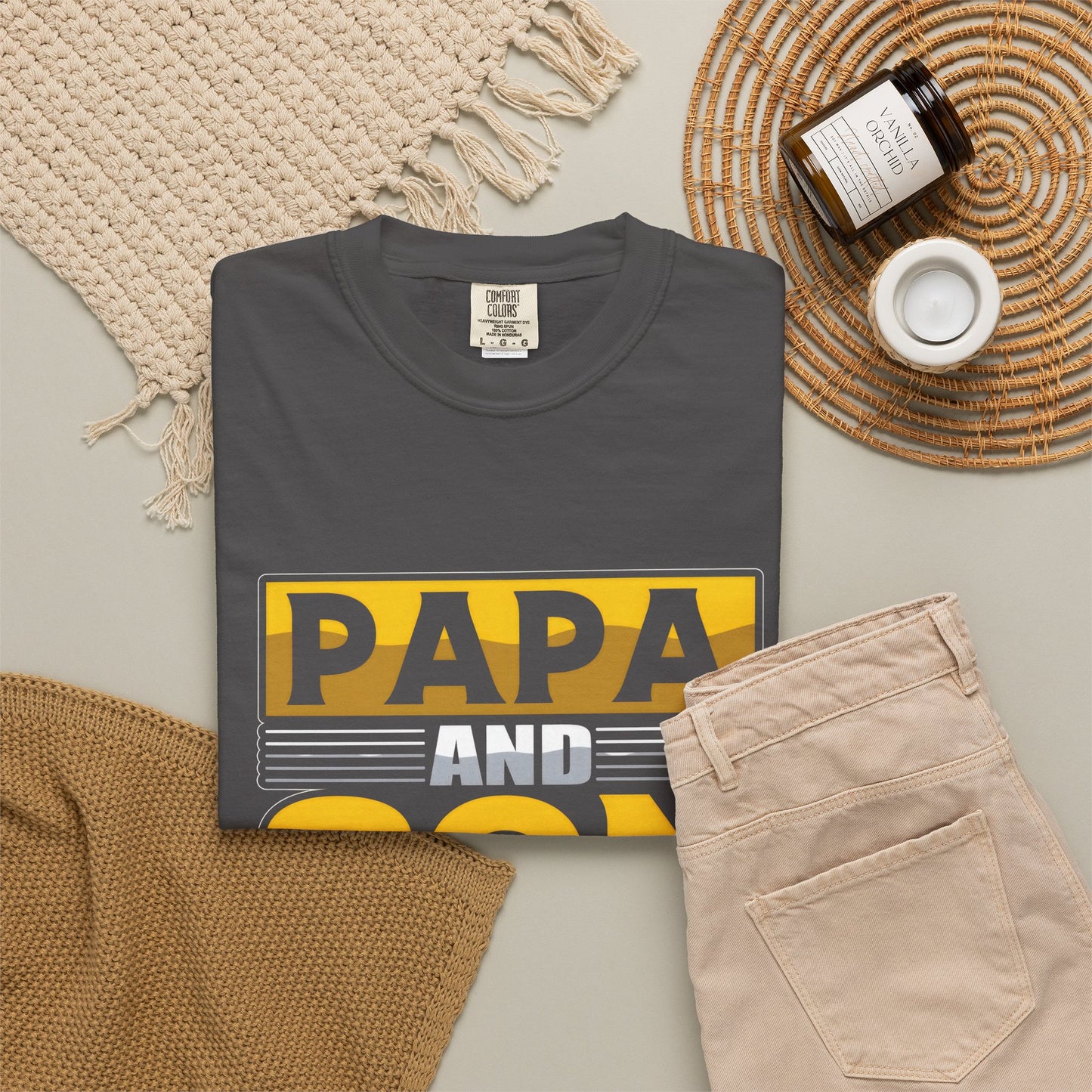 Papa and Son Best Friends Ever Unisex Garment-Dyed T-Shirt