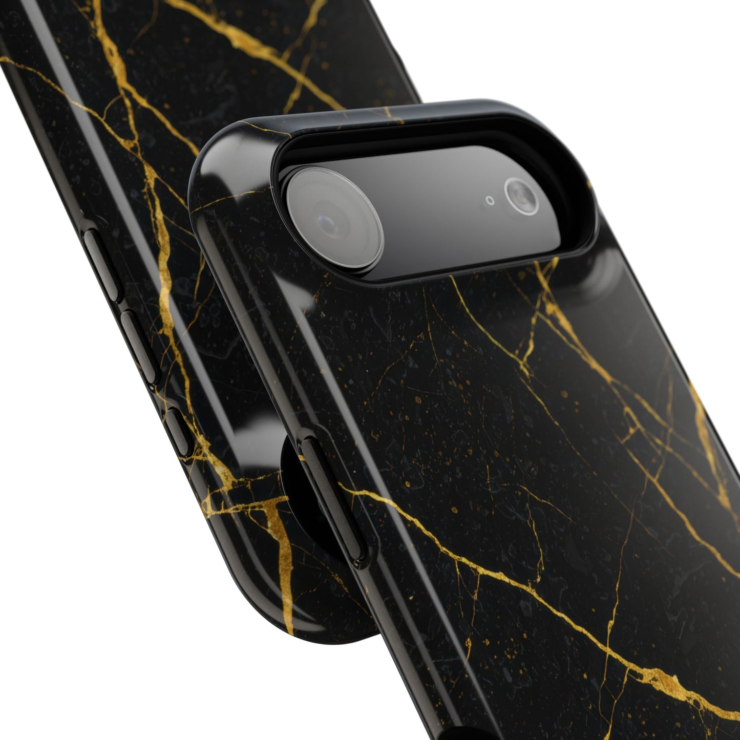 Luxury Black Marble Impact-Resistant iPhone