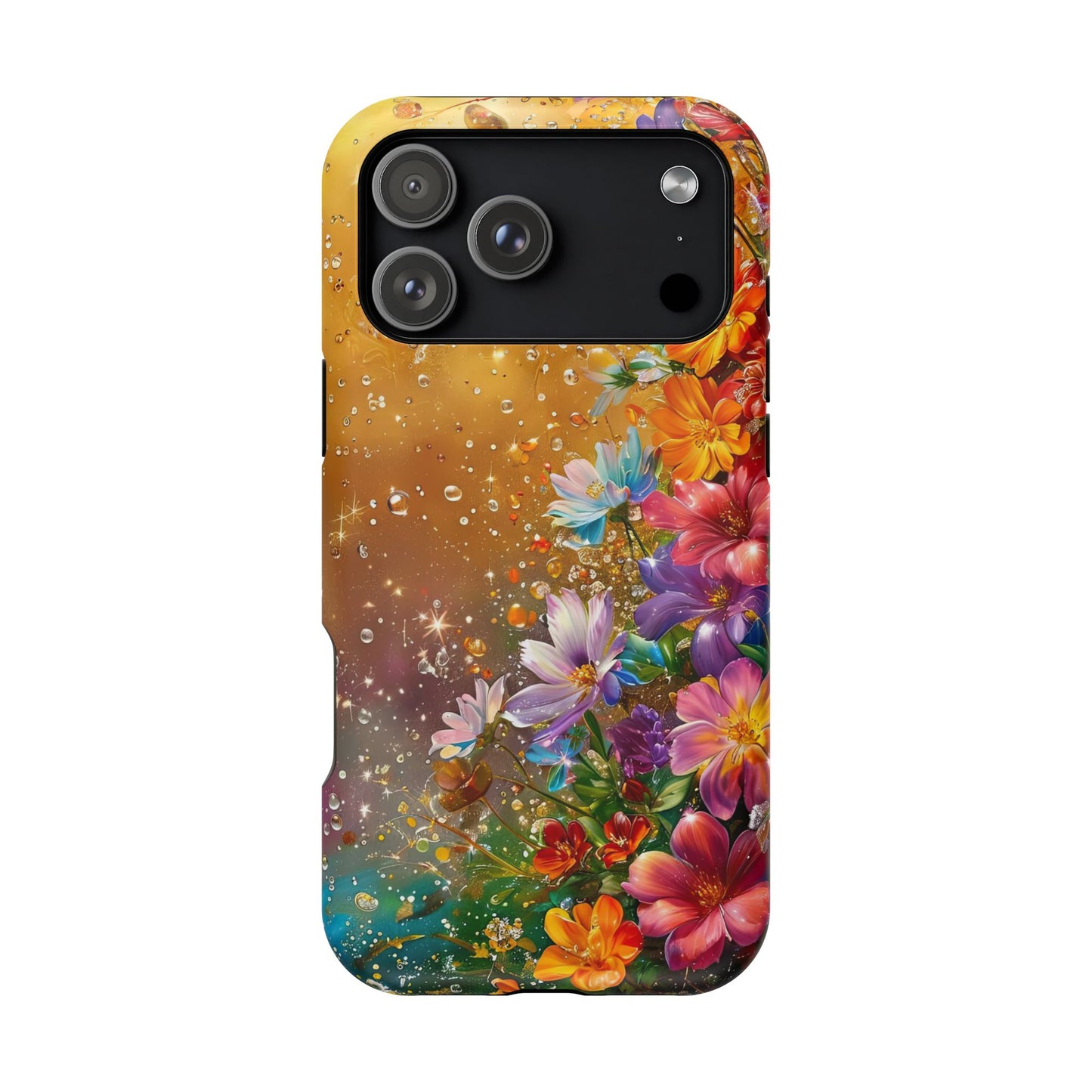 Vibrant Floral Magnetic Phone Case, Artistic Phone Cover