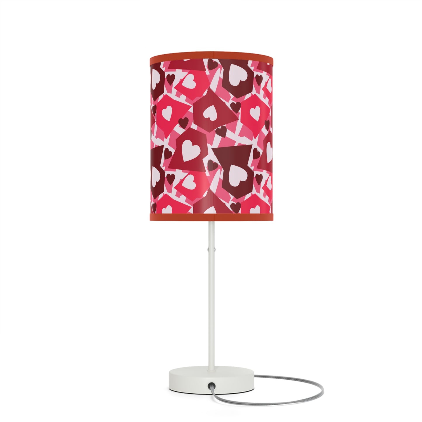 Love in Style: Retro Hearts Lamp on a Stand, US|CA plug / White