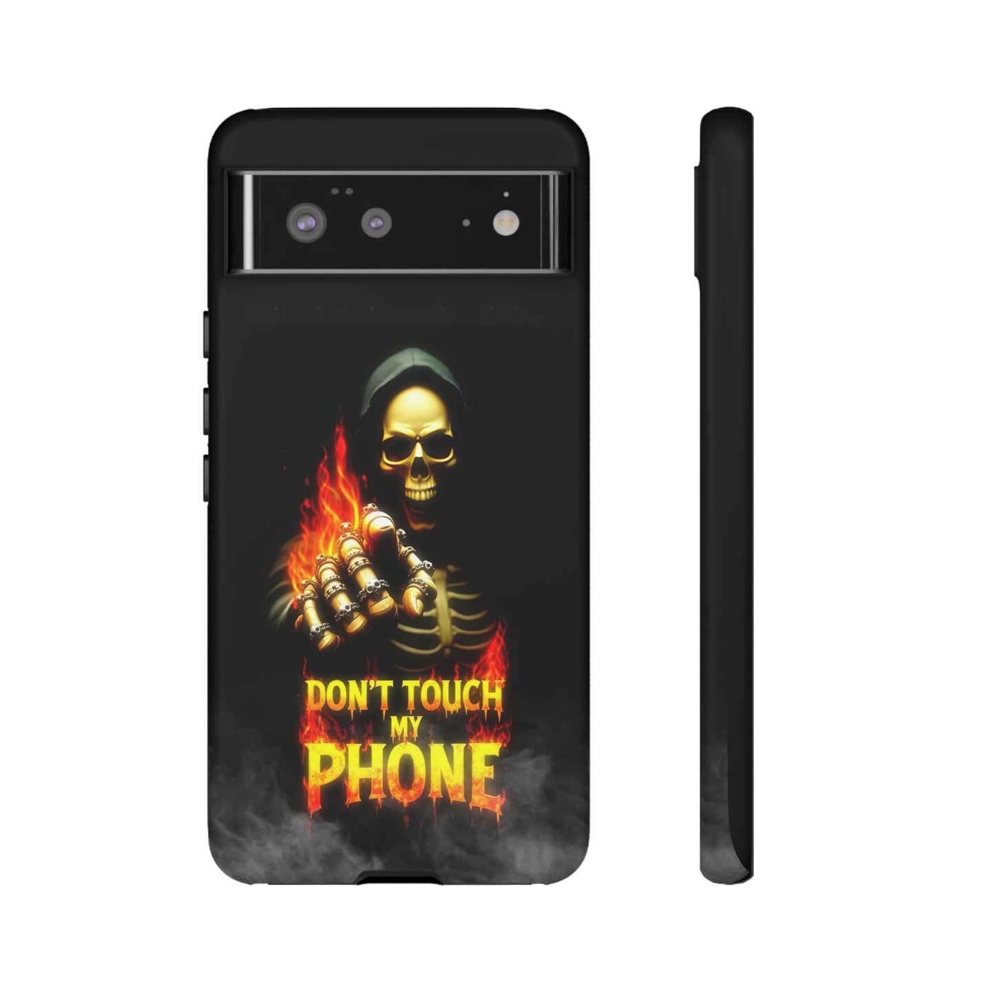 Skull Design Google Pixel Phone Case, Don't Touch My Phone Mobile Cover
