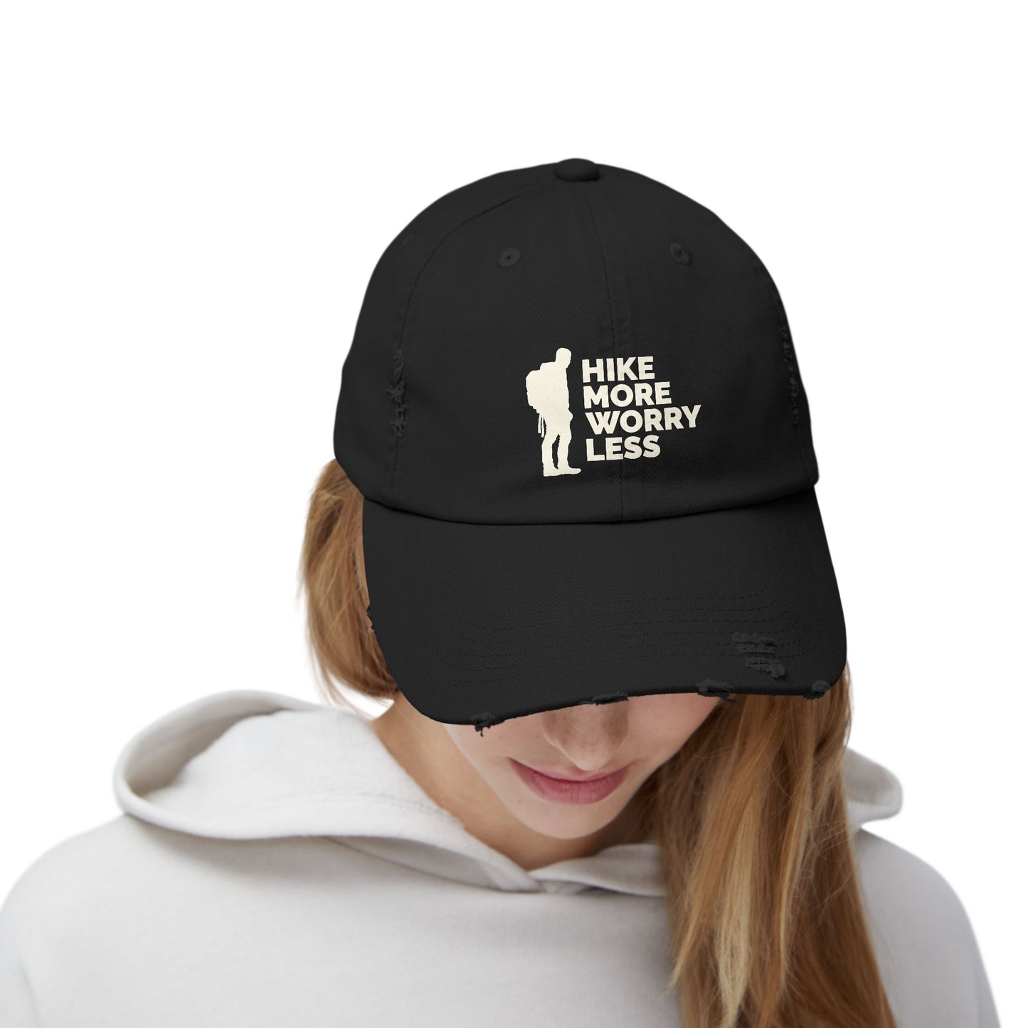 Hike More Worry Less Original Unisex Distressed Cap