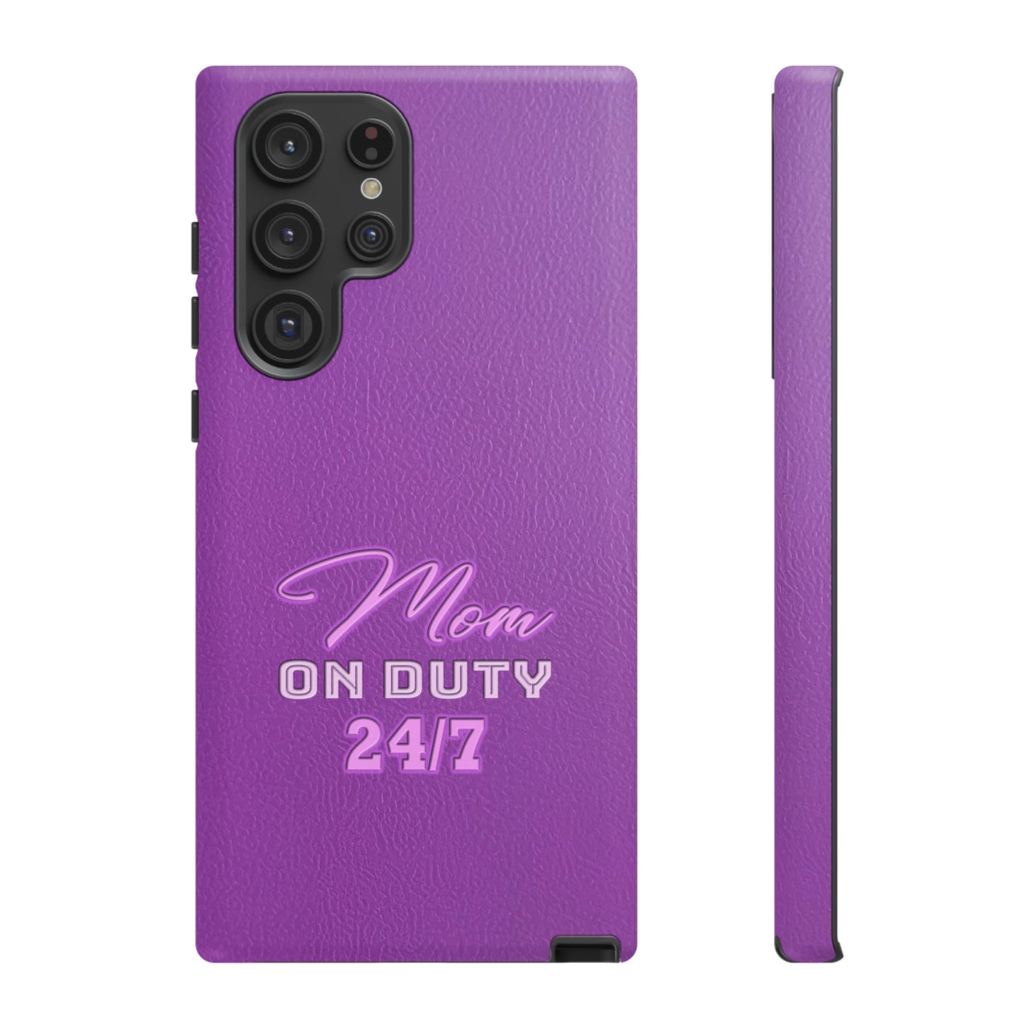 Mom On Duty Impact-Resistant Case, Purple Case for Mothers