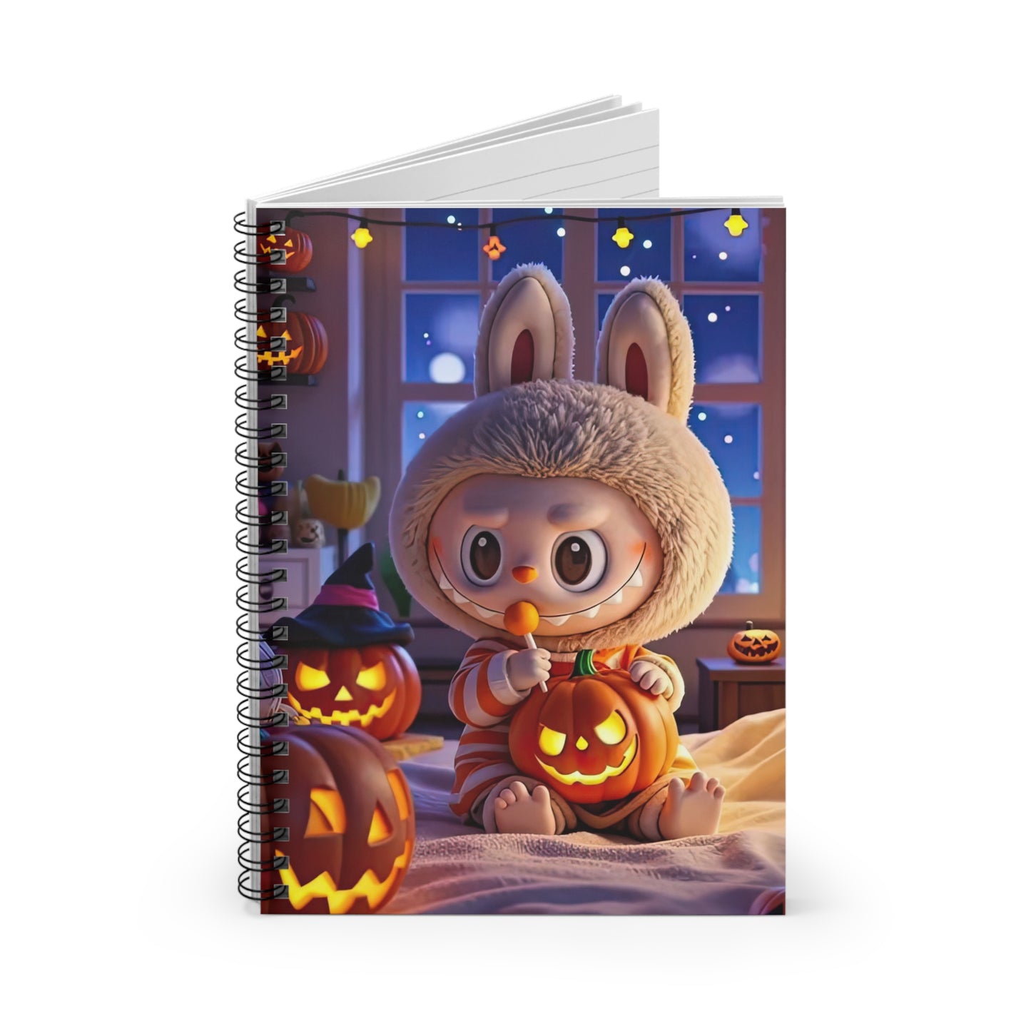 The Monsters Halloween Spiral Notebook 6"x8” – Cute Pumpkin Design