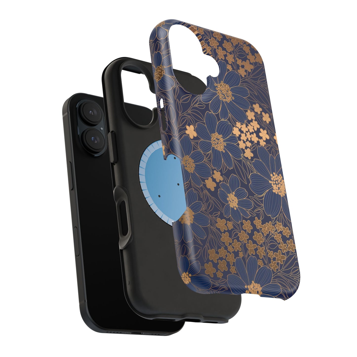 Luxury Serial Magnetic Phone Case, Golden Floral