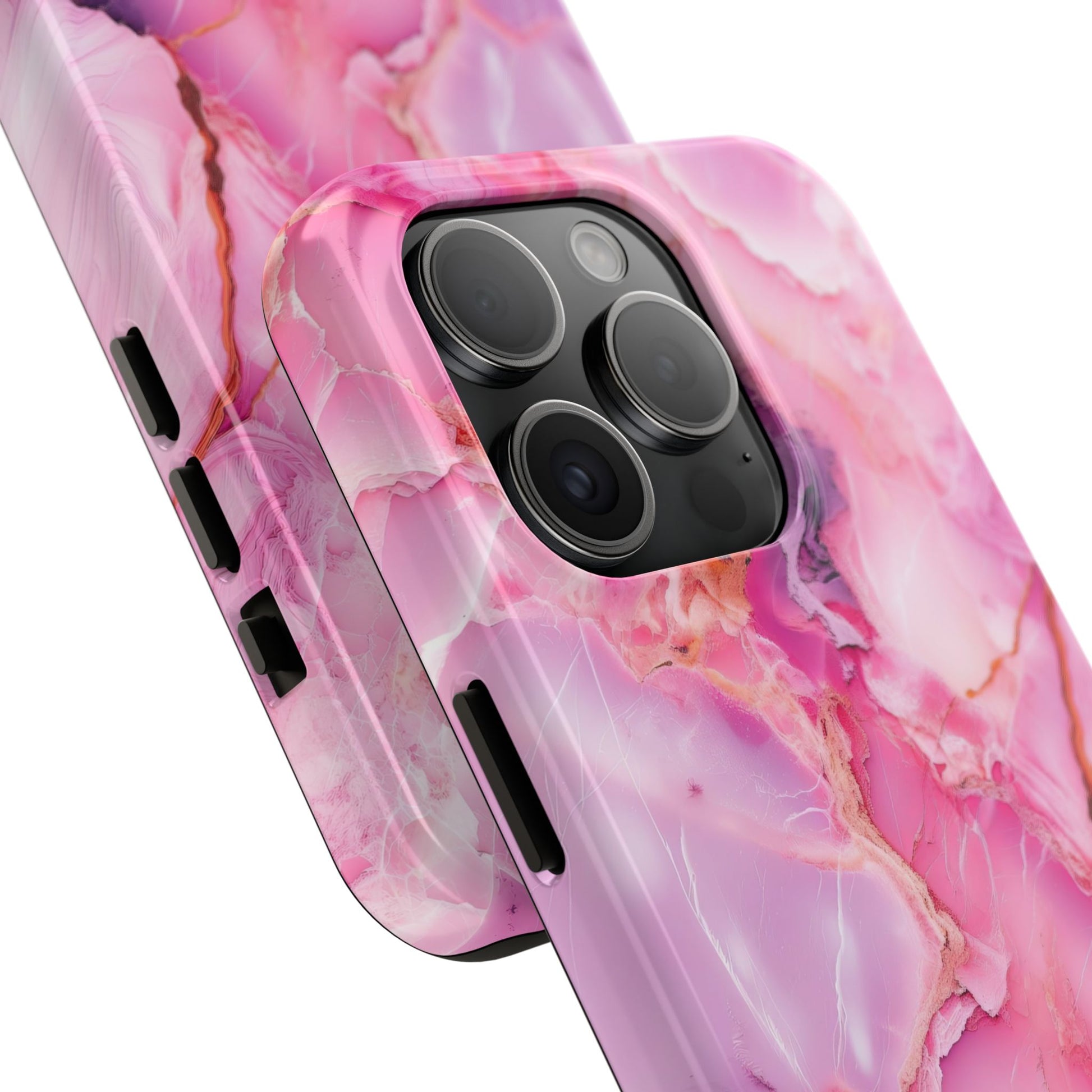 Pink Marble Tough Cases for iPhone, Stylish Protective Covers