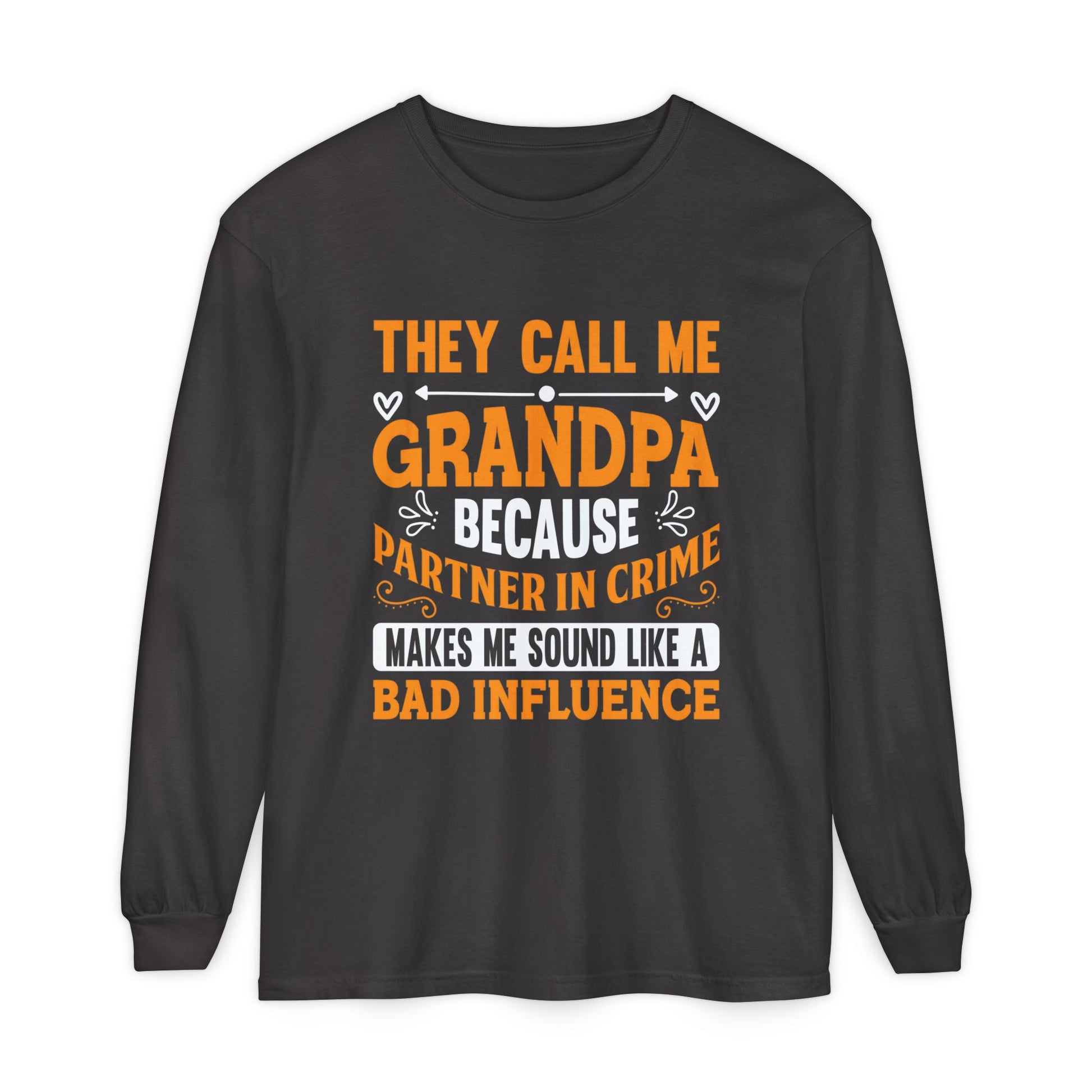 Grandpa Partner in Crime Long Sleeve T-Shirt, Funny Gift for Grandpa