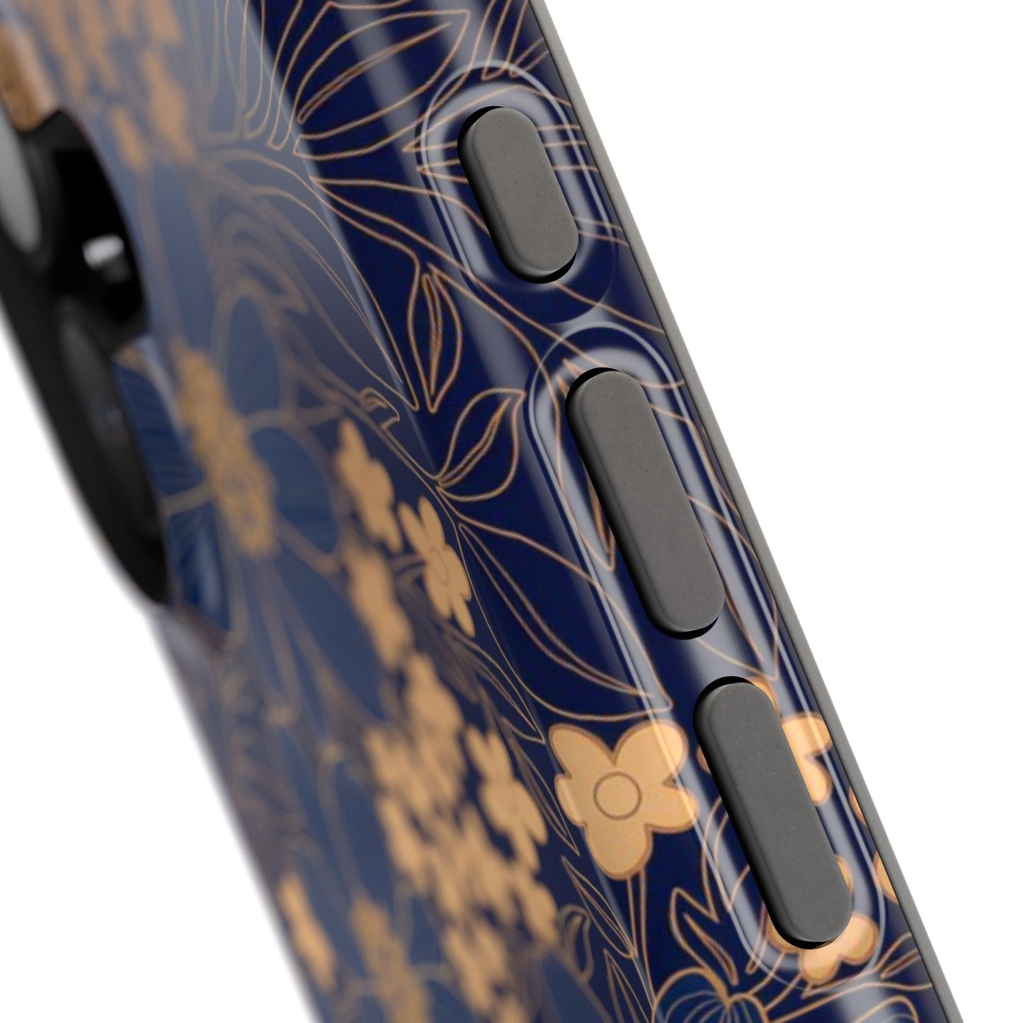 Luxury Serial Magnetic Phone Case, Golden Floral