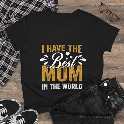 Best Mom Women's Midweight Cotton Tee – Perfect Gift for Mother's Day