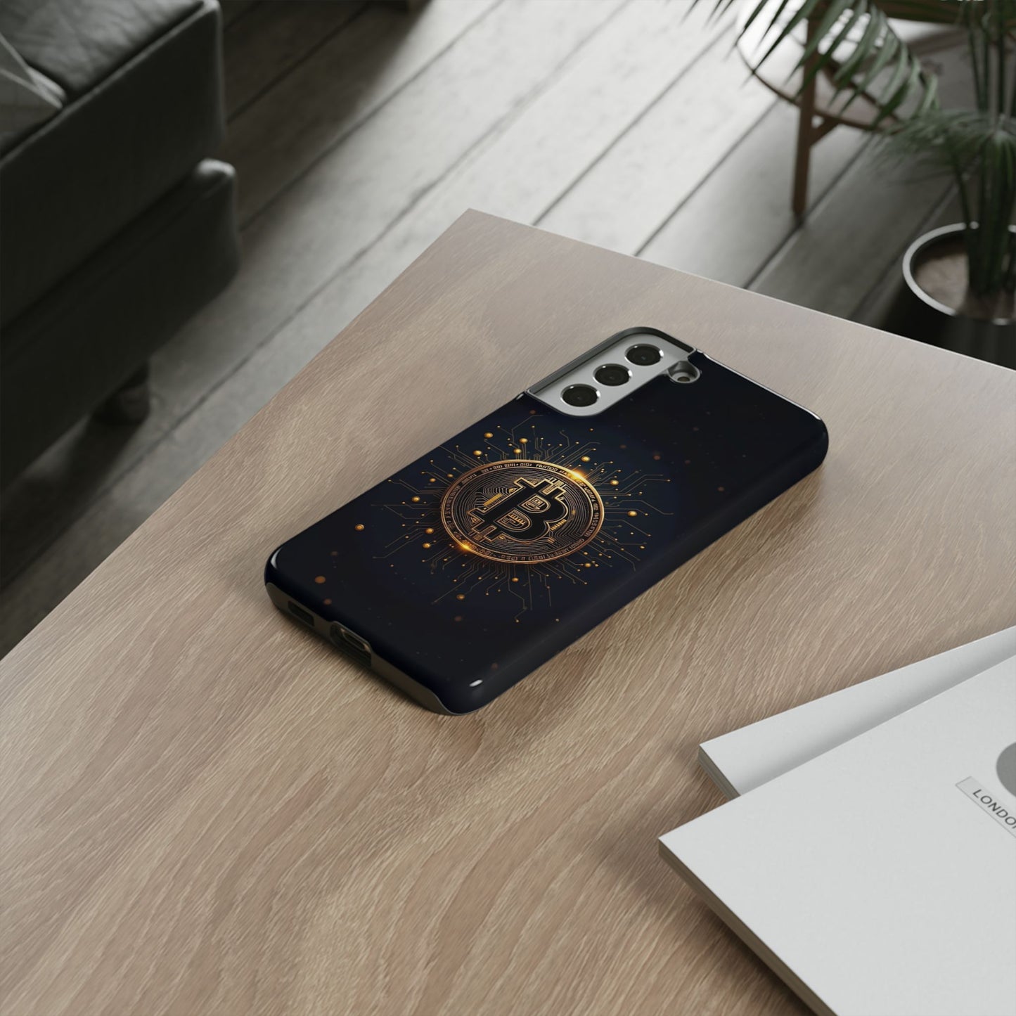 Bitcoin Samsung Tough Case for Smartphones, Crypto Lover Phone Accessory