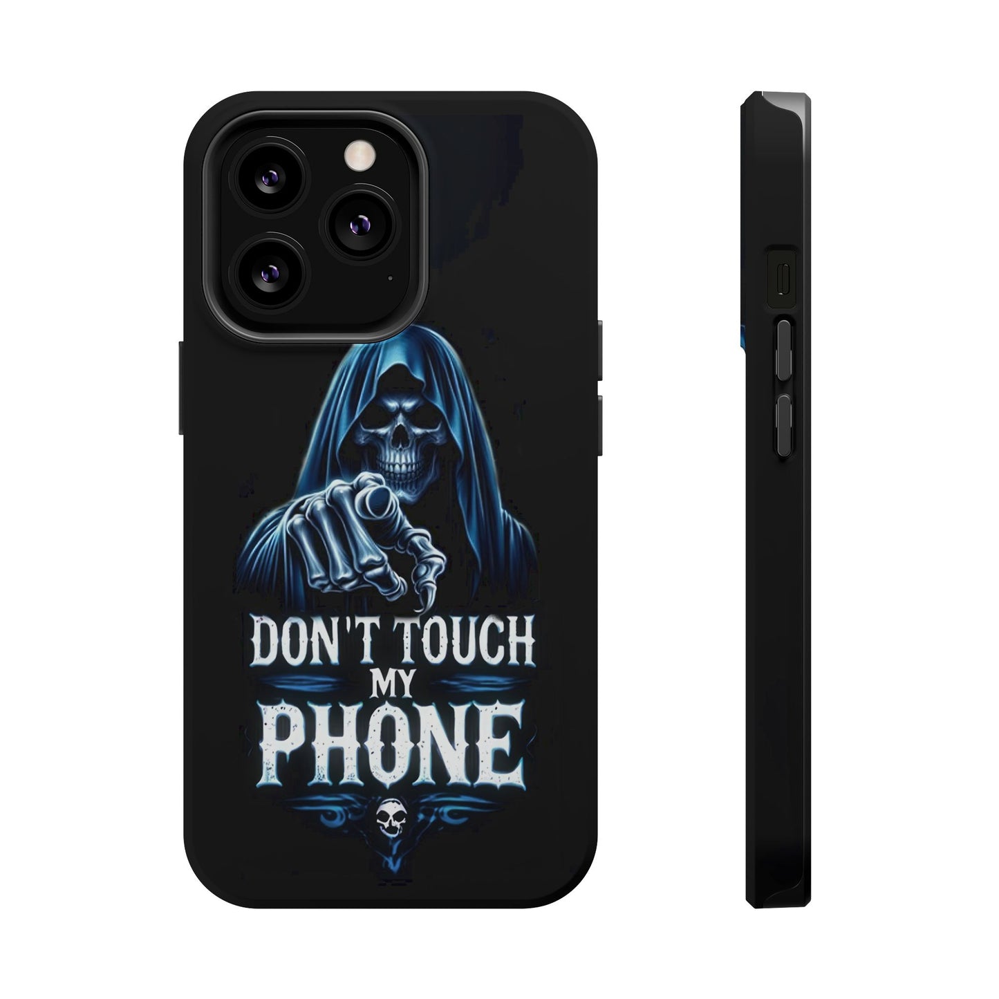 Gothic Magnetic iPhone Case: Don't Touch My Phone