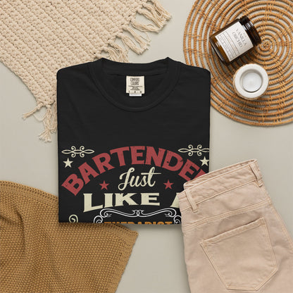 Bartender T-Shirt - Just Like a Therapist, Funny Unisex Tee