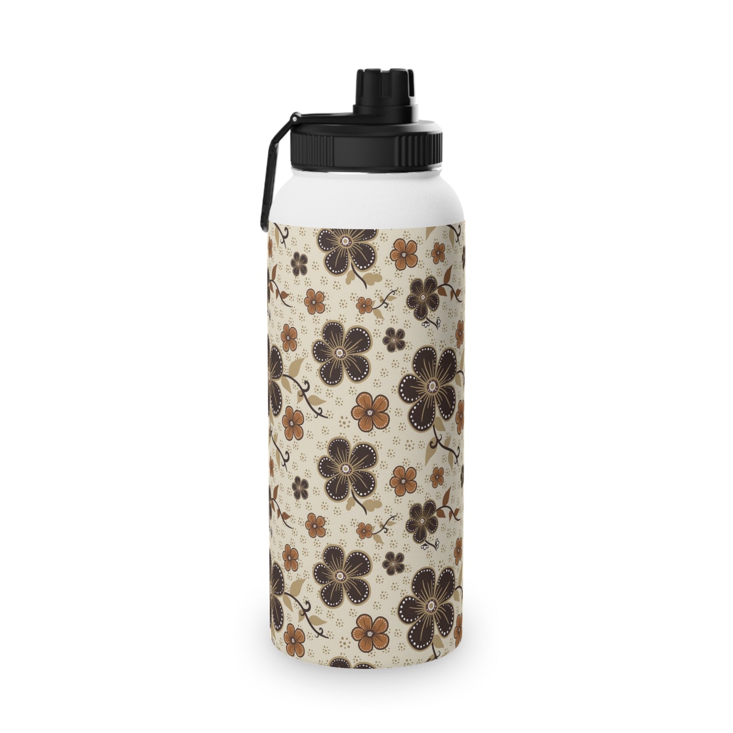 Timeless Elegance Stainless Steel Water Bottle, Sports Lid / Beige