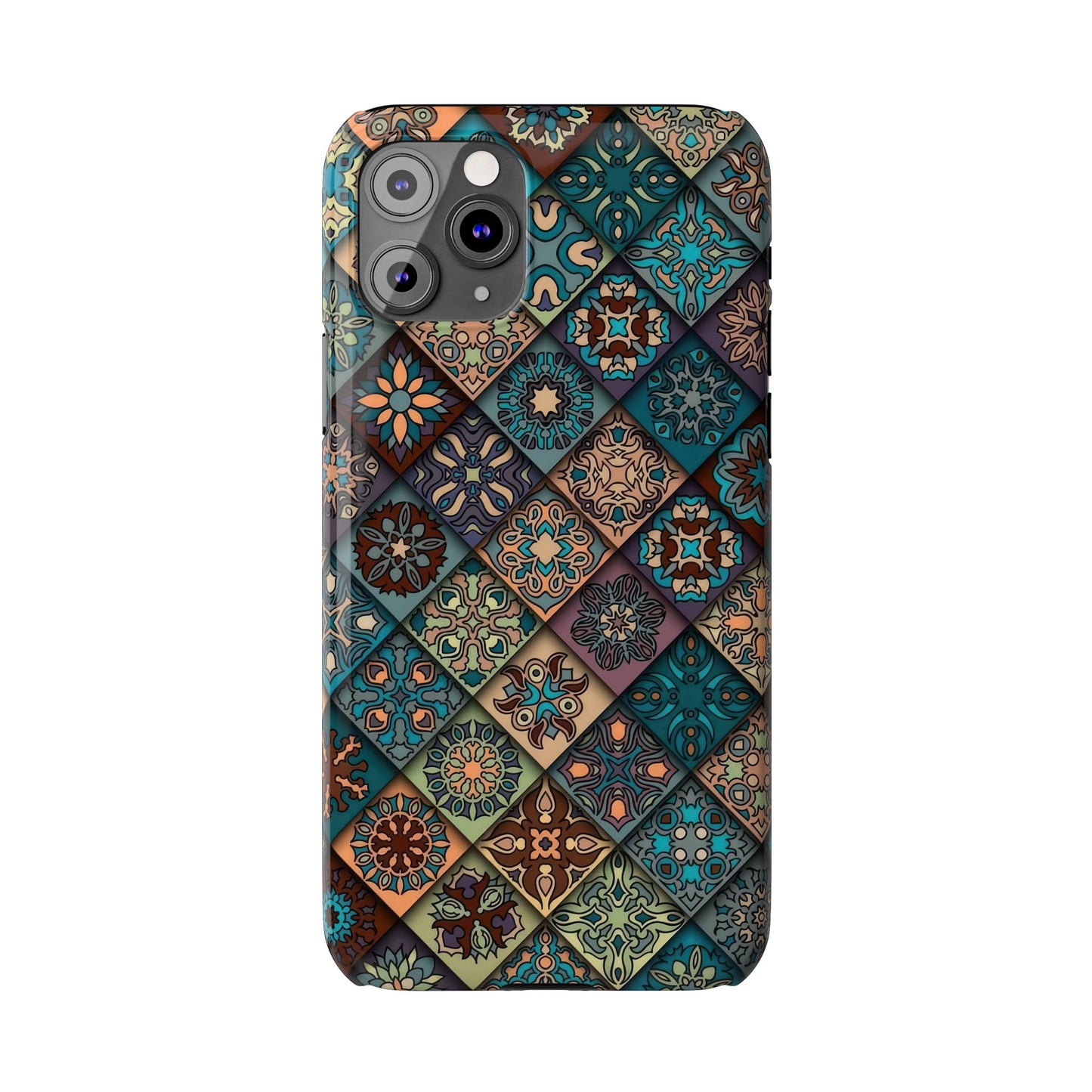Aztec Geometric Slim Cases, Boho Blue
