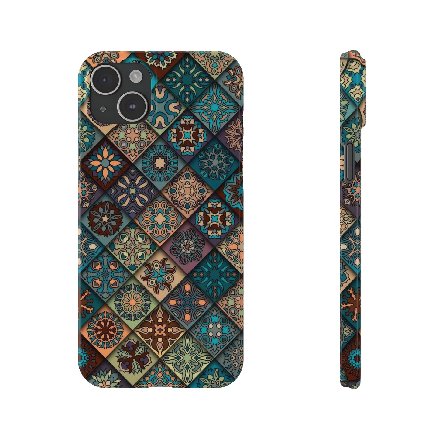 Aztec Geometric Slim Cases, Boho Blue
