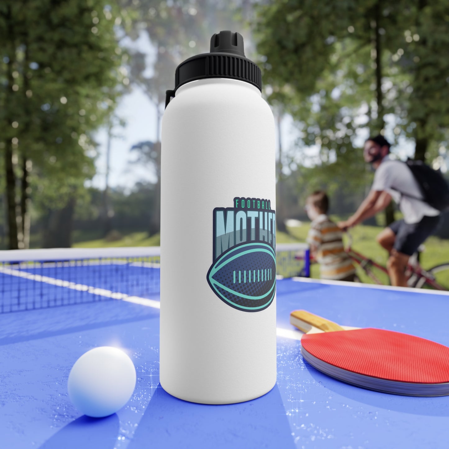 Football Mother Stainless Steel Water Bottle, Sports Lid