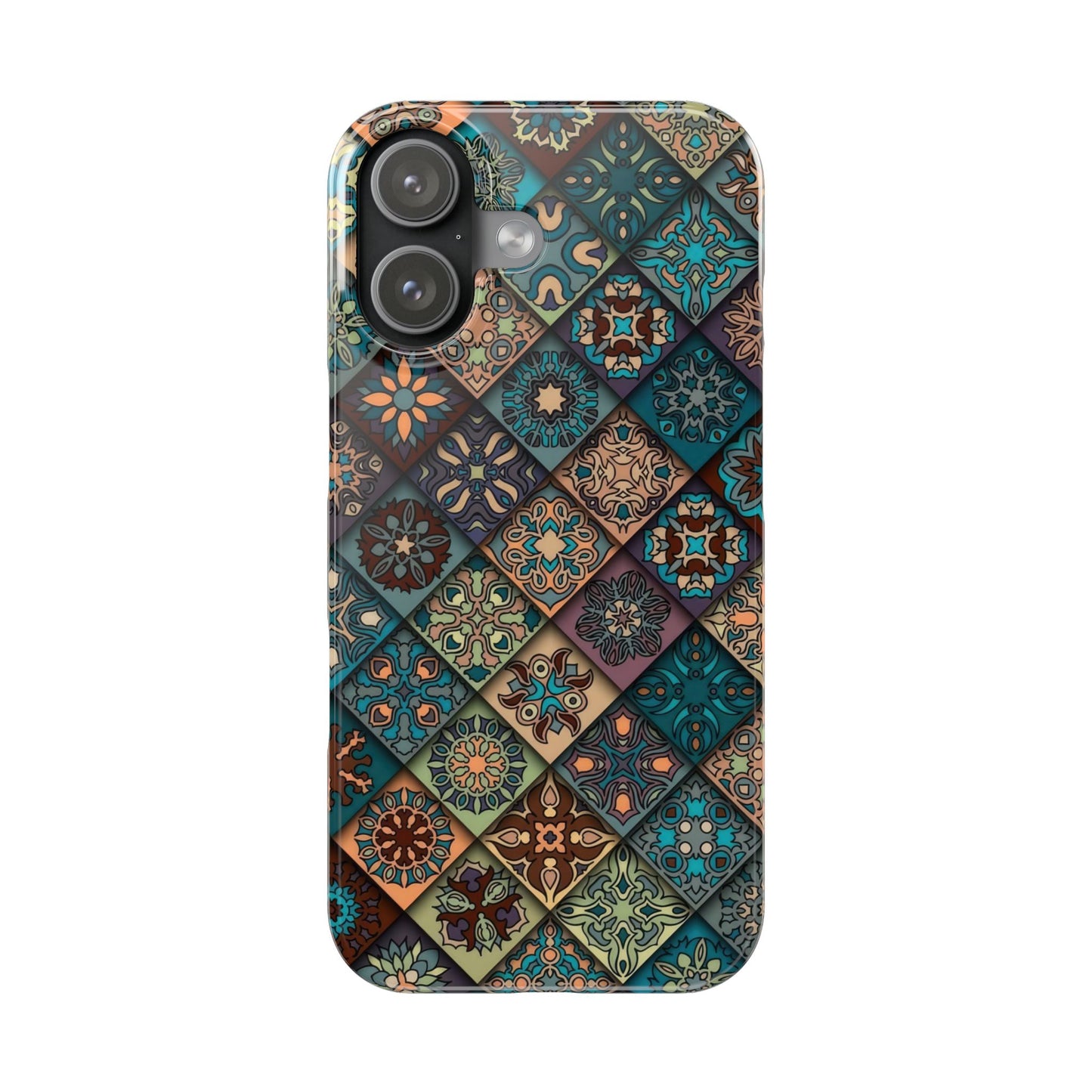 Aztec Geometric Slim Cases, Boho Blue
