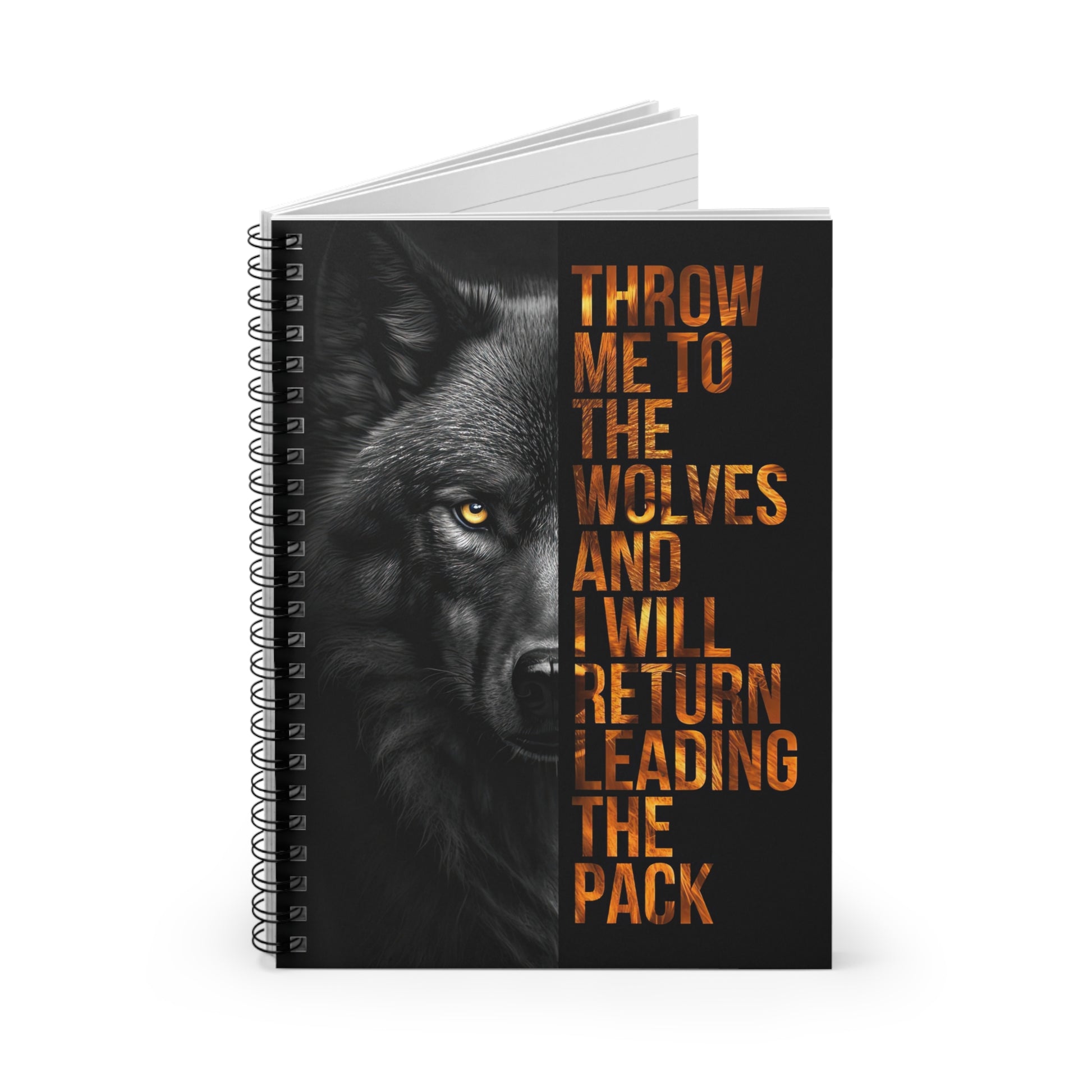 Empowering Wolf Spiral Notebook 6" x 8" – Motivational Journal
