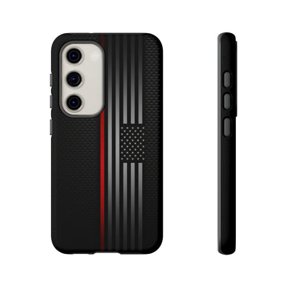 Elegant Patriotic Samsung Phone Case, Thin Red Line Design