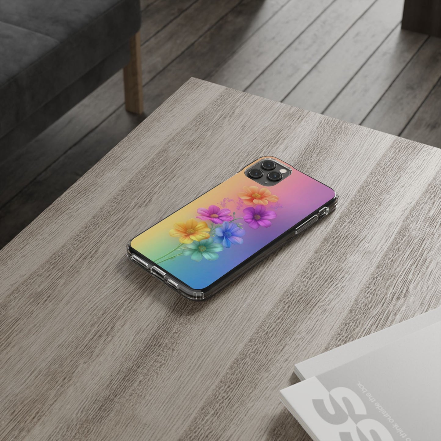 Floral Clear Phone Case – Colorful Flower Design