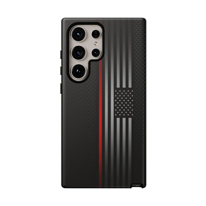 Elegant Patriotic Samsung Phone Case, Thin Red Line Design