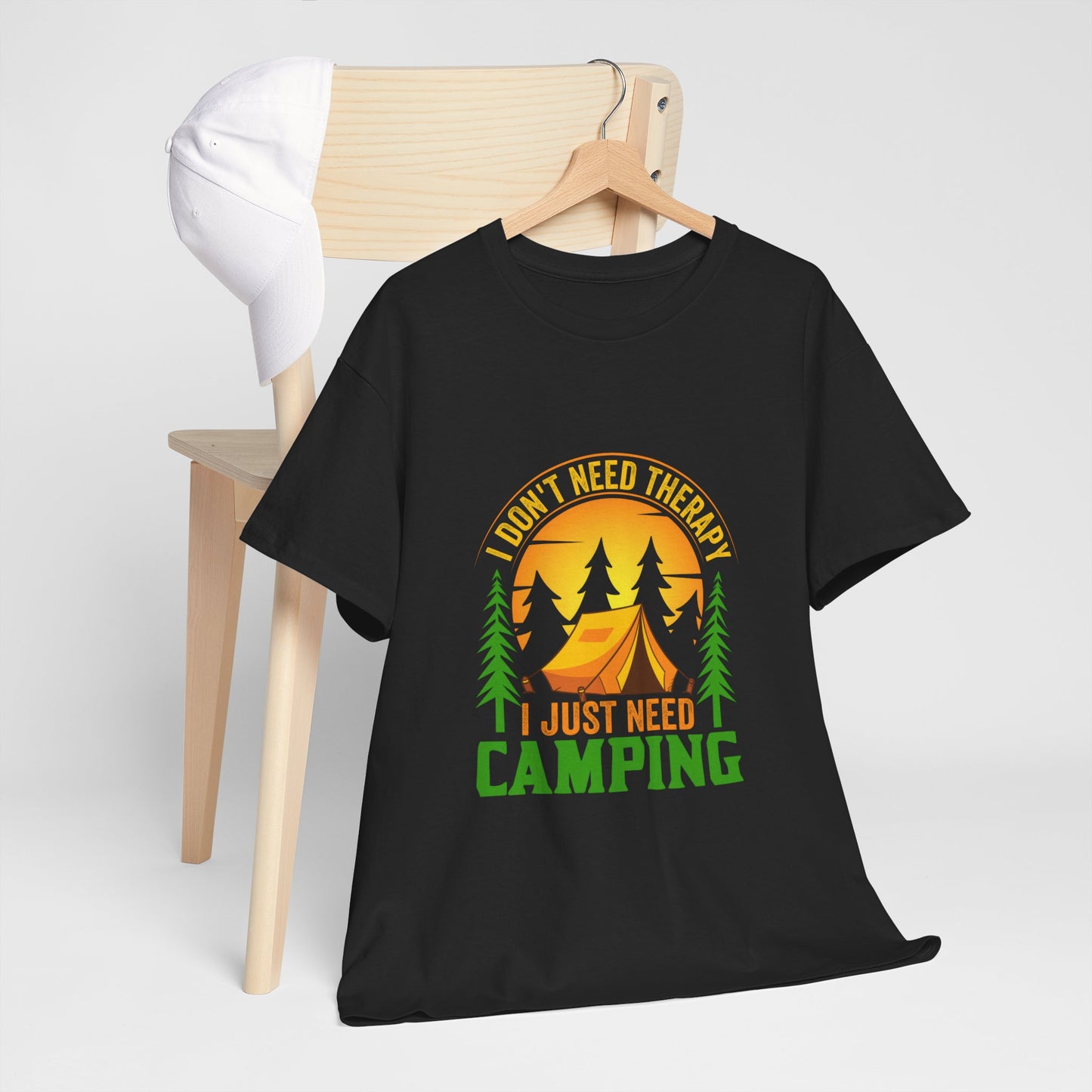 Camping Therapy Unisex Heavy Cotton Tee - Perfect for Outdoor Enthusiasts