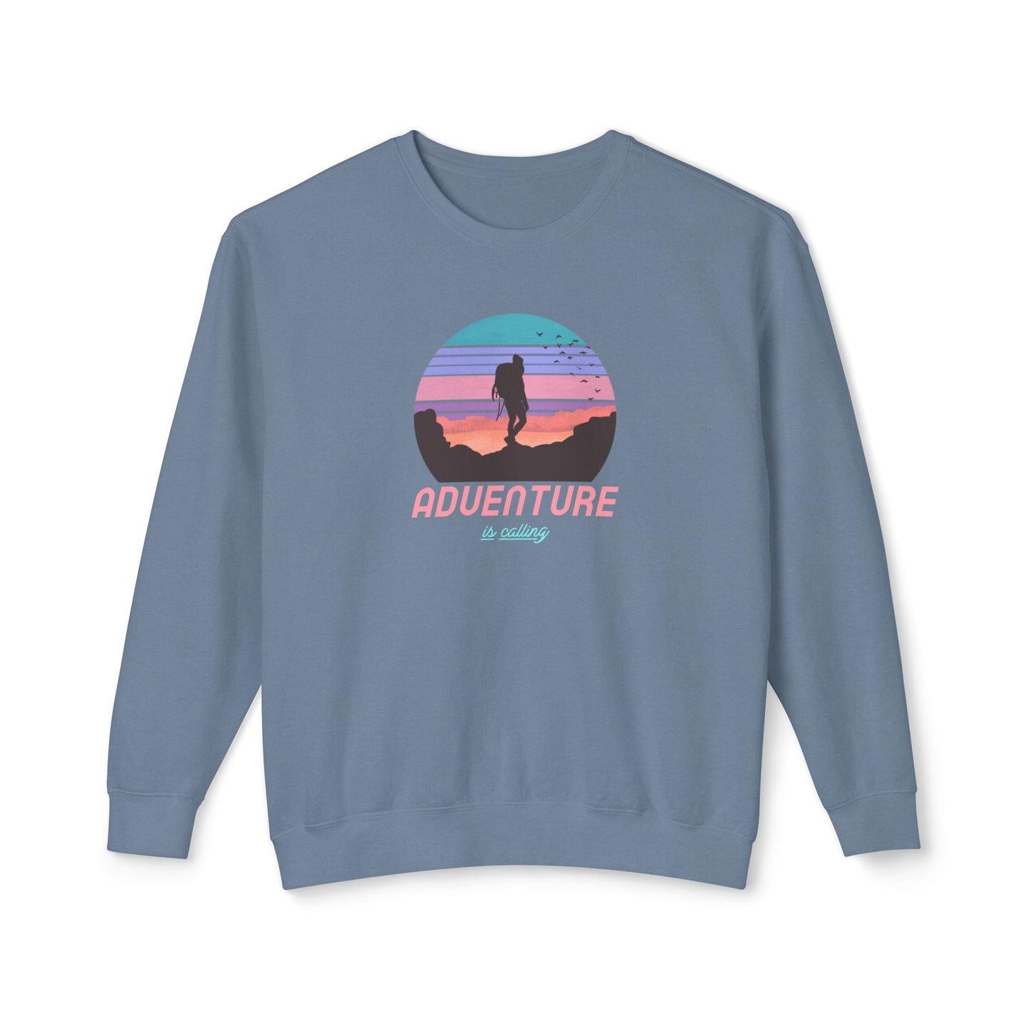 Adventure Is Calling Unisex Lightweight Crewneck Sweatshirt