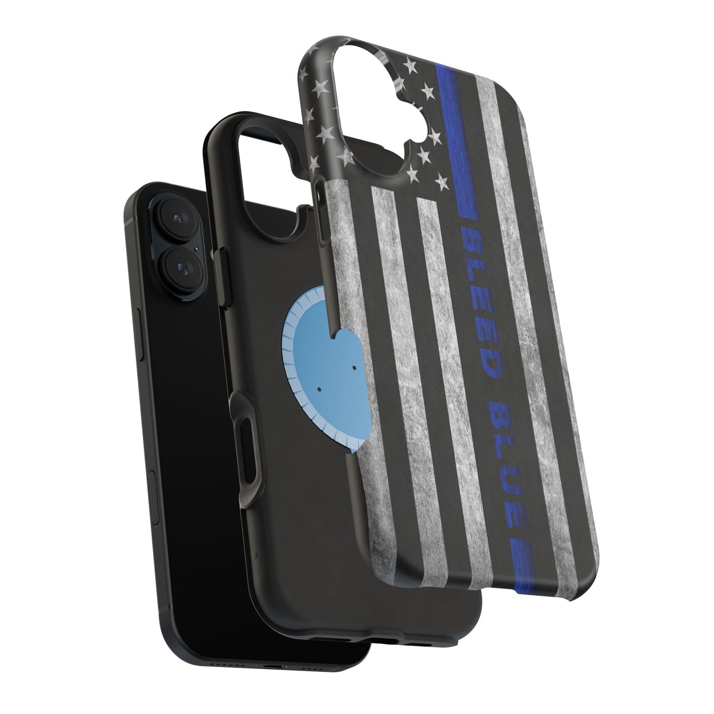 Police Magnetic Phone Cases, Bleed Blue