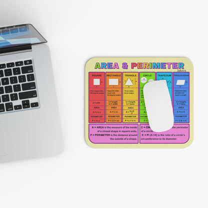 Area and Perimeter Mouse Pad, Educational Geometry Tools for Kids