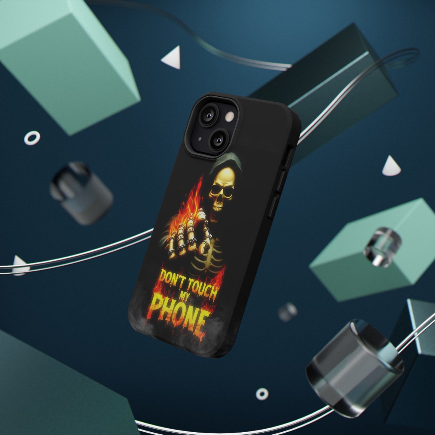 Skull Design Impact-Resistant iPhone Case, Don't Touch My Phone