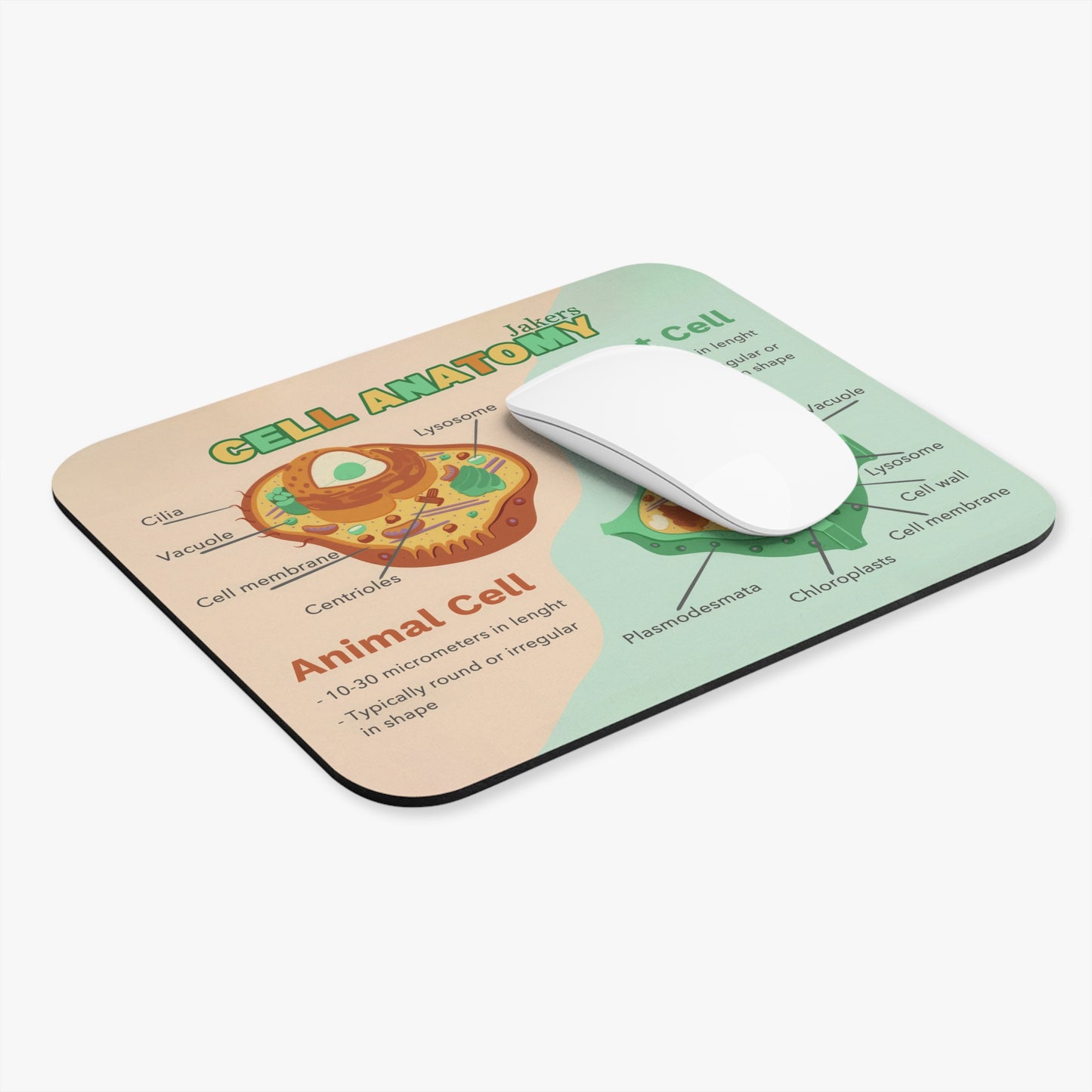 Educational Mouse Pad, Animal Cell vs Plant Cell Anatomy
