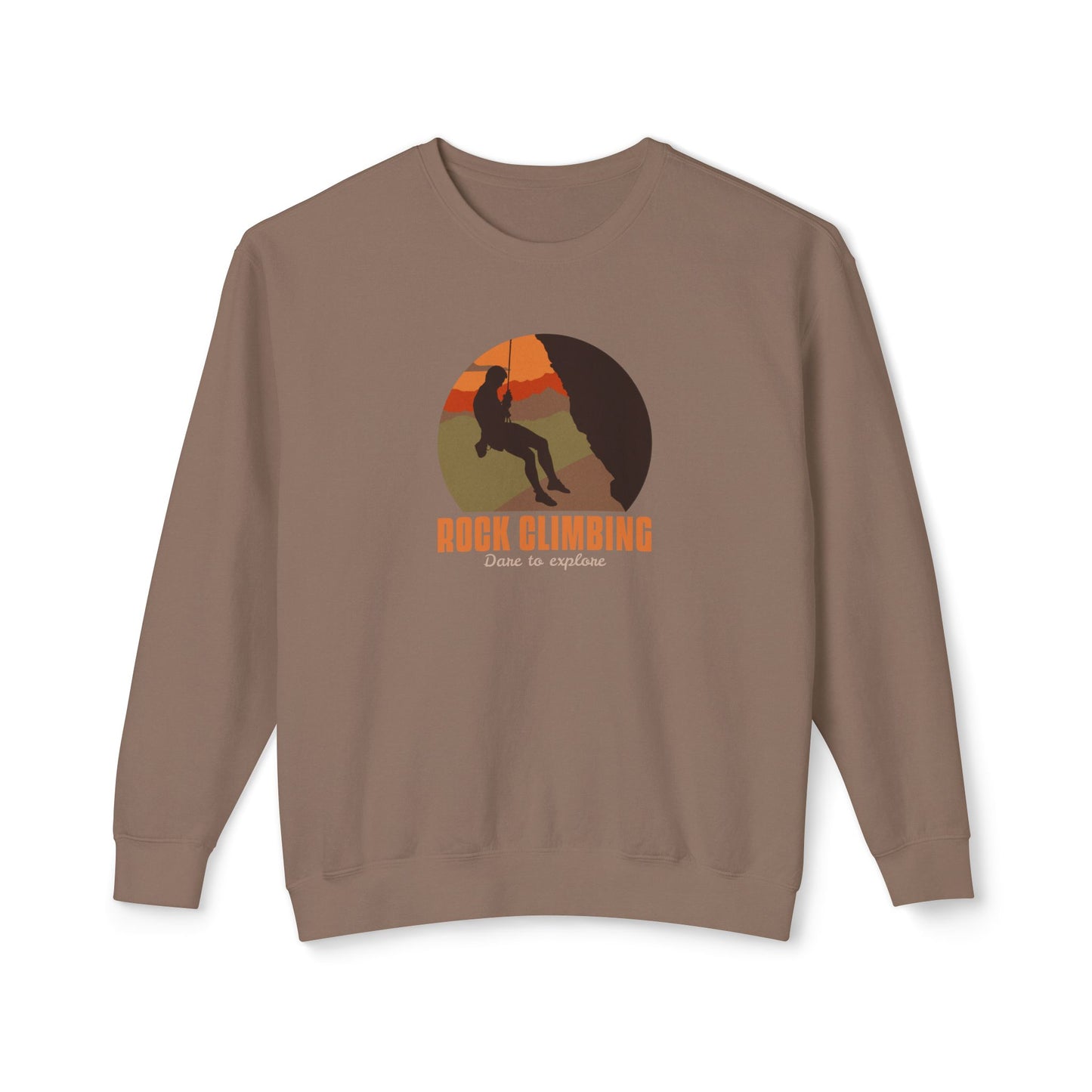 Rock Climbing Dare To Explore Unisex Lightweight Crewneck Sweatshirt