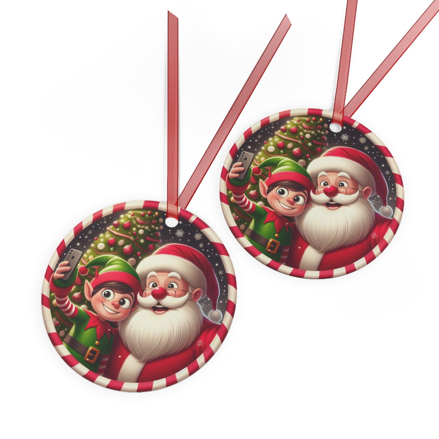 Merry Clickmas! Christmas Metal Ornaments, 2-Side Print