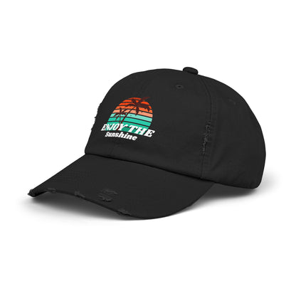 Enjoy The Sunshine Unisex Distressed Cap