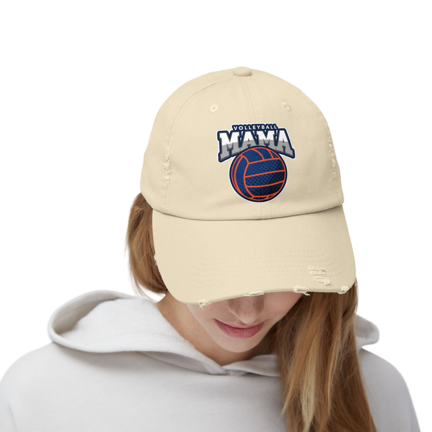 Volleyball Mama Unisex Distressed Cap