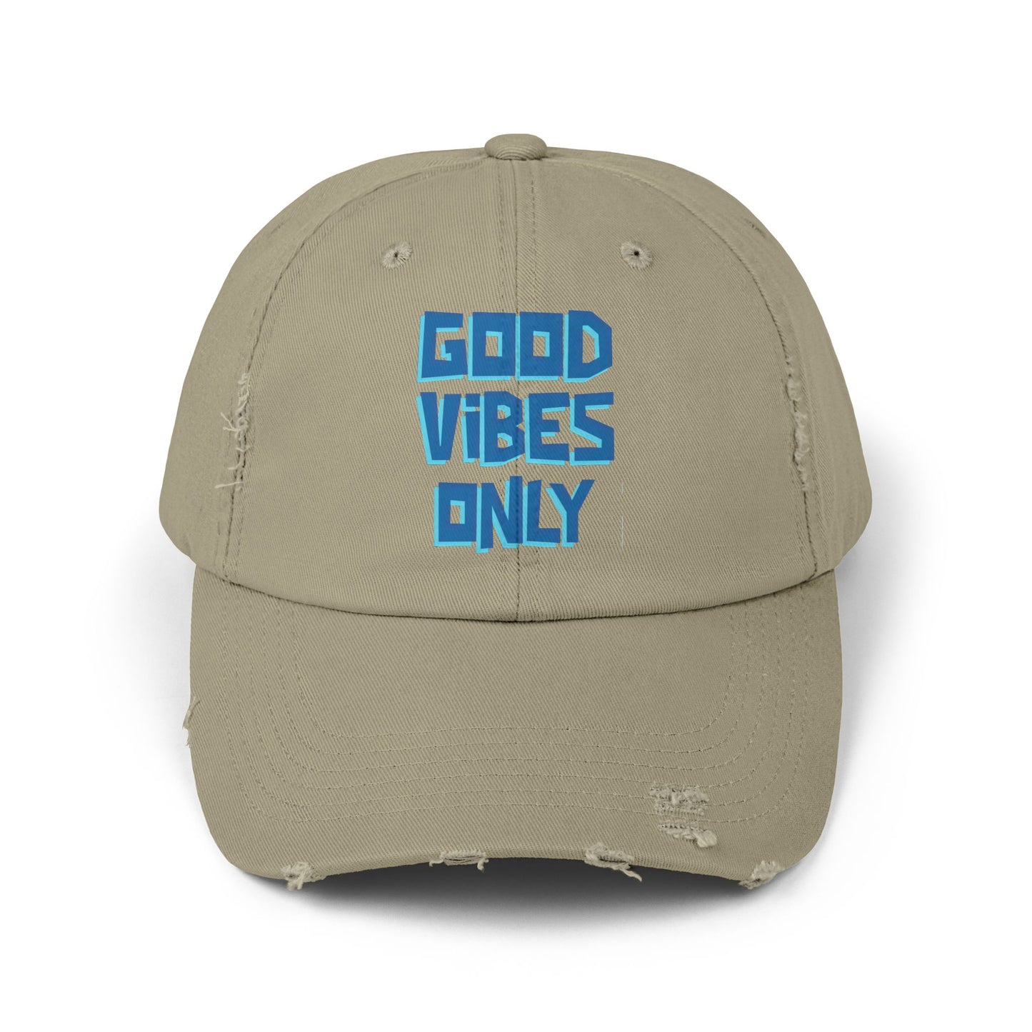 Good Vibes Only Unisex Distressed Cap