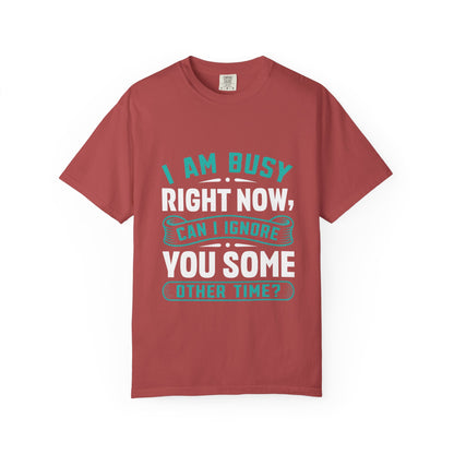 Sarcastic Unisex T-Shirt - 'I Am Busy Right Now, Can I Ignore You Some Other Time?'