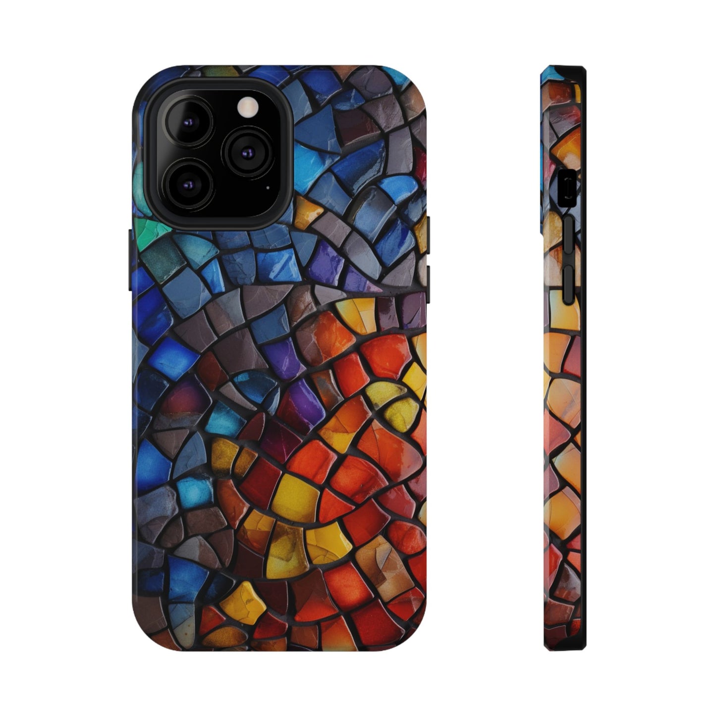 Stained Glass Impact-Resistant Phone Case, Colorful Phone Cover