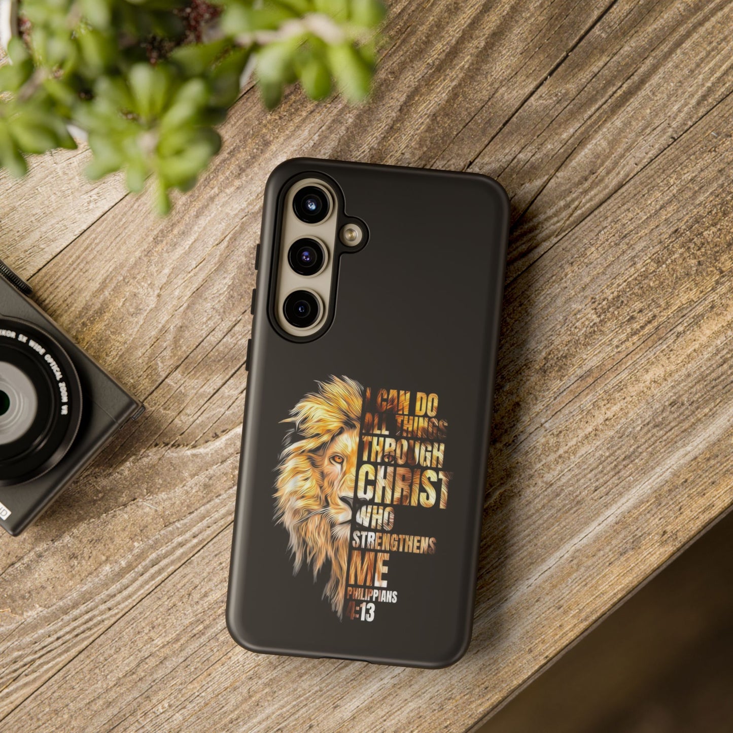 Inspirational Lion  Samsung Phone Case, Strength & Faith, Christian Accessories