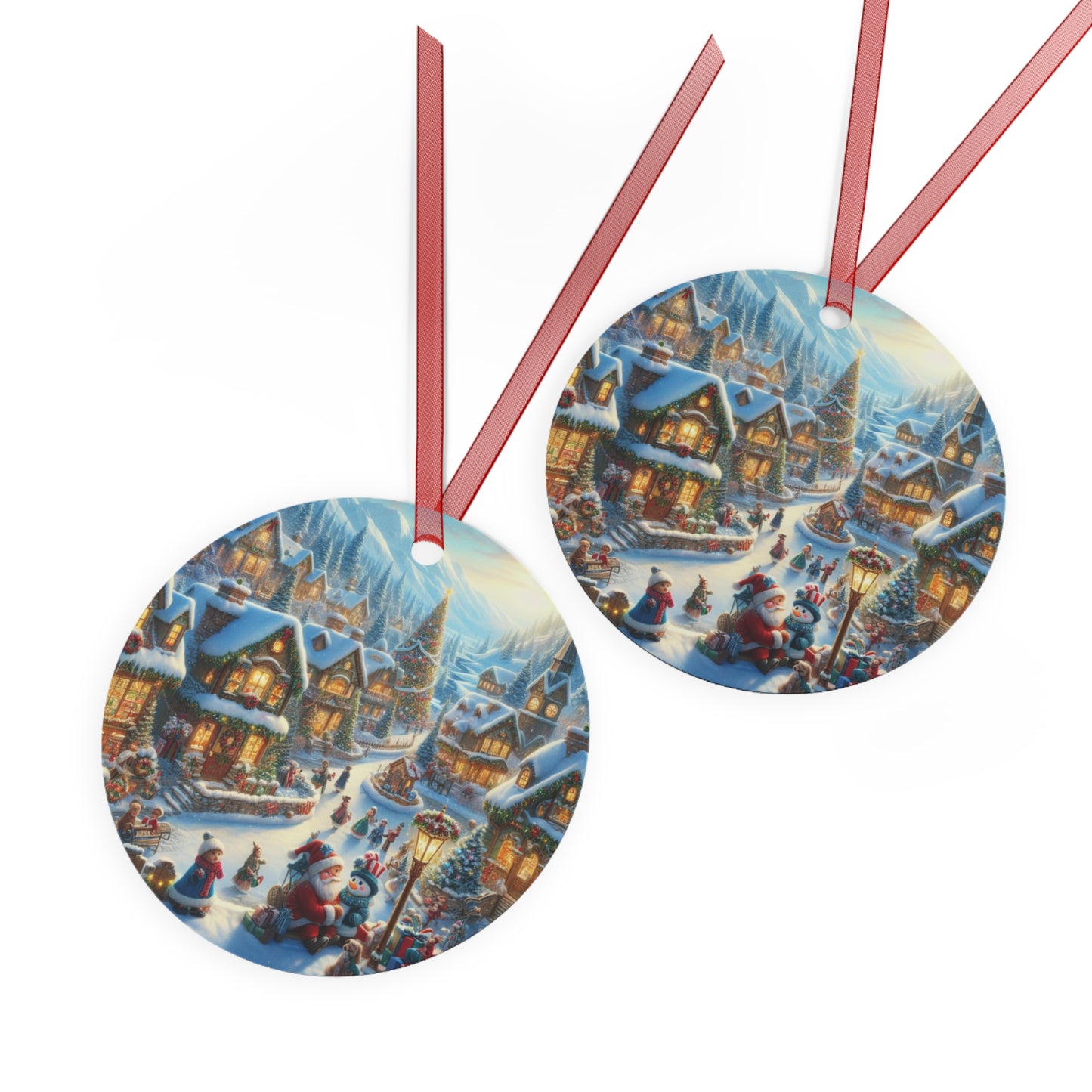 Glistening Winter Wonderland Metal Ornaments, 2-Side Print