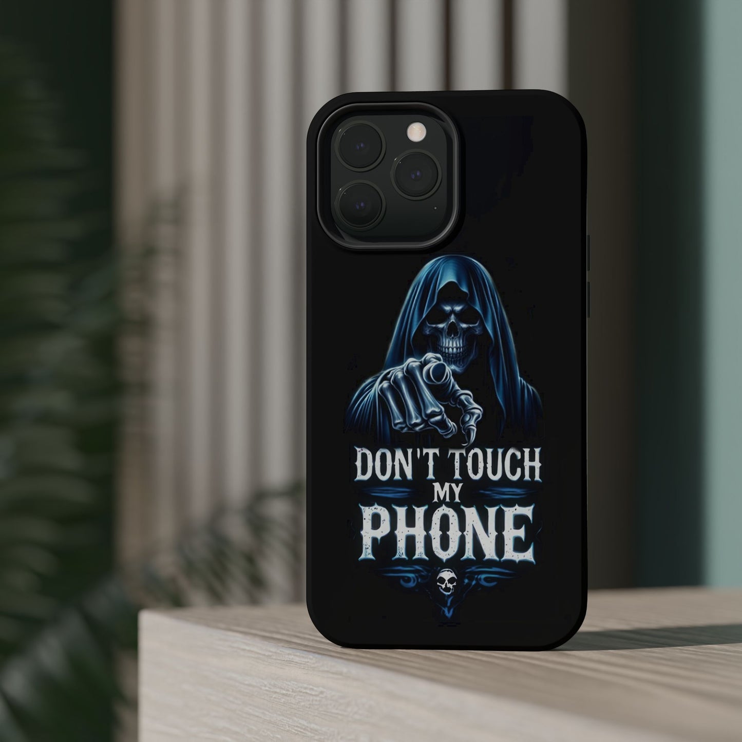 Gothic Magnetic iPhone Case: Don't Touch My Phone