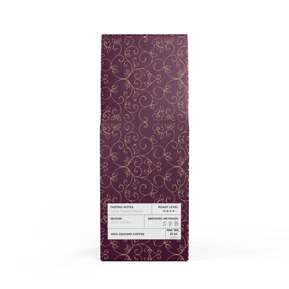 Cascades Coffee Blend (Medium-Dark Roast) / Tasting notes: Toasted nut and cocoa
