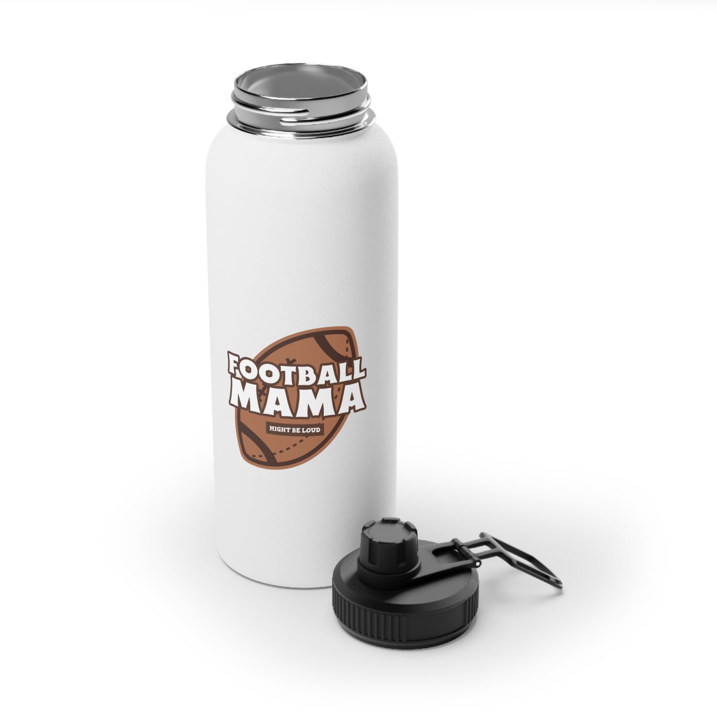 Football Mama Stainless Steel Water Bottle, Sports Lid