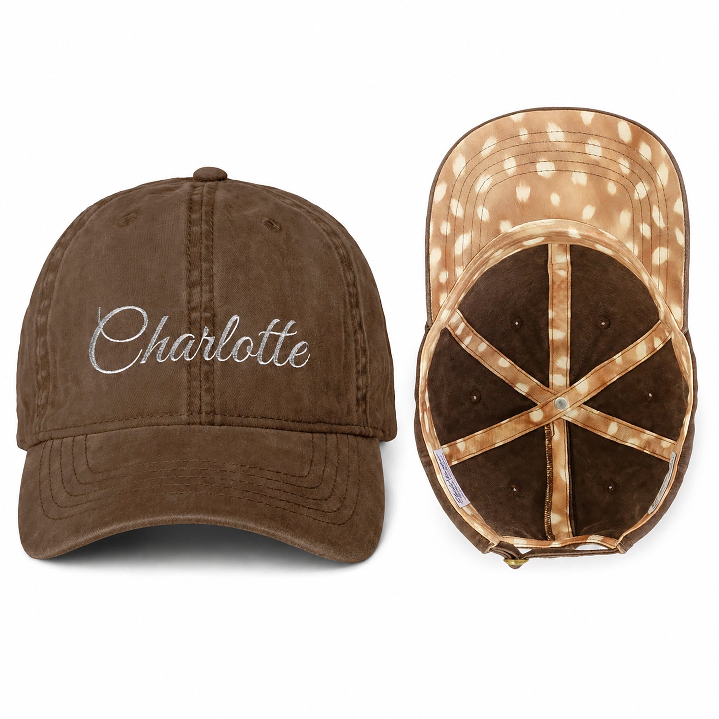 Custom Embroidery Women’s Pigment-Dyed Baseball Cap with Fashion Undervisor