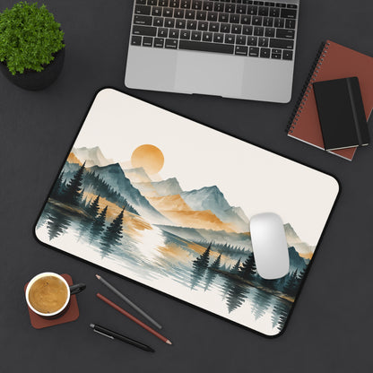 Mountain Sunrise Desk Mat — Scenic Lake Landscape Mouse Pad