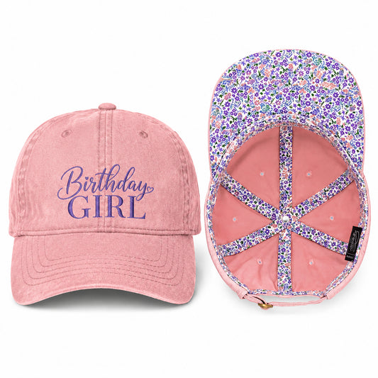 Birthday Girl Women’s Pigment-Dyed Cap – Embroidered Vintage Baseball Hat