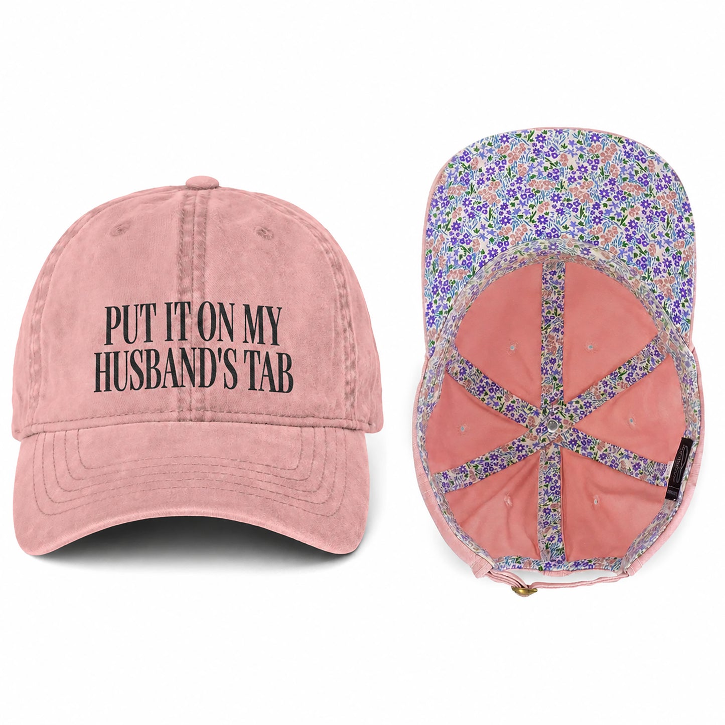 Custom Embroidery Women’s Pigment-Dyed Baseball Cap with Fashion Undervisor