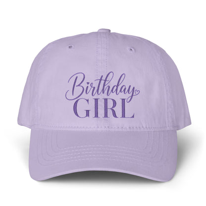 Birthday Girl Women’s Pigment-Dyed Cap – Embroidered Vintage Baseball Hat